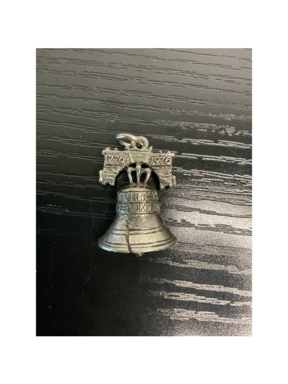 Vintage 1976 US Bicentennial Liberty Bell Silver Charm Pendant